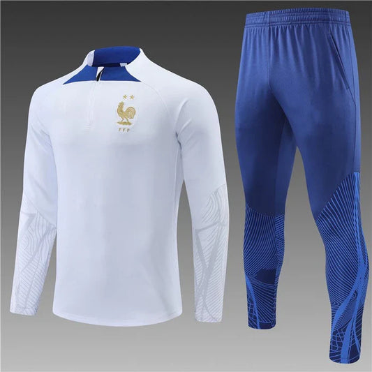 FRANCE WHITE-BLUE TEAM Training Suit Kit
